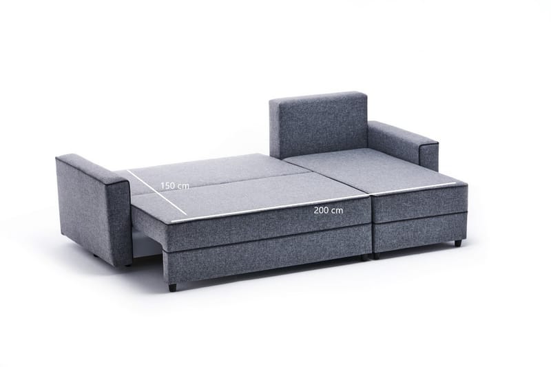 Highbank Bäddsoffa m. Divan 4-sits 200x150 - Grå - Möbler - Soffa - Bäddsoffa