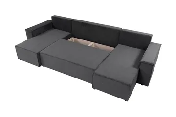 Hobson Bäddsoffa Dubbeldivan 4-sits i Plysch - Grå - Möbler - Soffa - Bäddsoffa