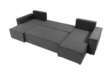 Hobson Bäddsoffa Dubbeldivan 4-sits i Plysch - Grå - Möbler - Soffa - Bäddsoffa