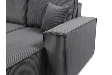 Hobson Bäddsoffa Dubbeldivan 4-sits i Plysch - Grå - Möbler - Soffa - Bäddsoffa