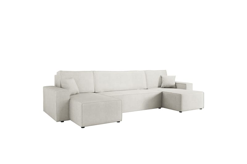 Hobson Bäddsoffa Dubbeldivan 4-sits i Plysch, Vit