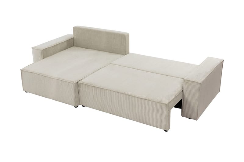 Hobson Bäddsoffa med Divan 3-sits i Plysch - Vit - Möbler - Soffa - Bäddsoffa