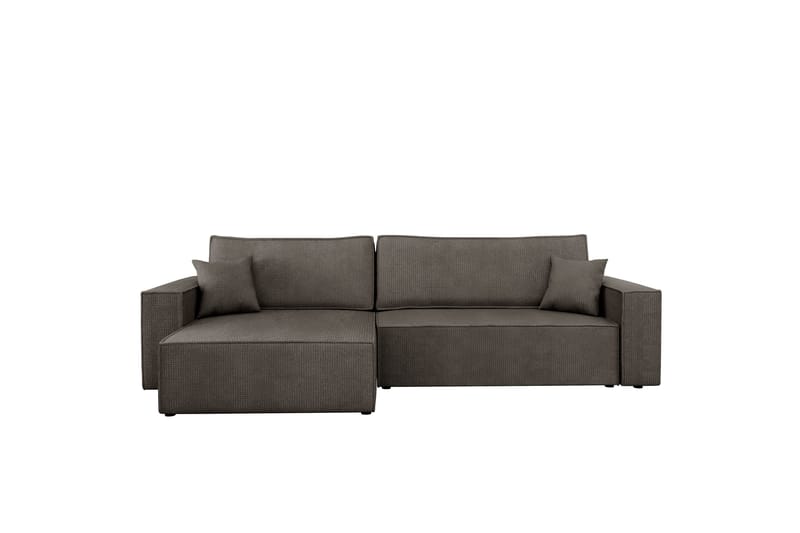 Hobson Bäddsoffa med Divan 3-sits i Plysch - Grå - Möbler - Soffa - Bäddsoffa