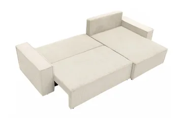 Hobson Bäddsoffa med Divan 3-sits i Plysch - Beige - Möbler - Soffa - Bäddsoffa