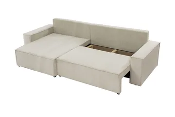 Hobson Bäddsoffa med Divan 3-sits i Plysch - Beige - Möbler - Soffa - Bäddsoffa