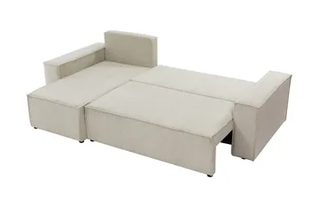 Hobson Bäddsoffa med Divan 3-sits i Plysch - Beige - Möbler - Soffa - Bäddsoffa