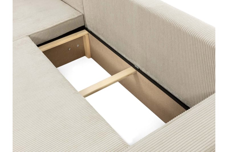 Hobson Bäddsoffa med Divan 3-sits i Plysch - Vit - Möbler - Soffa - Bäddsoffa