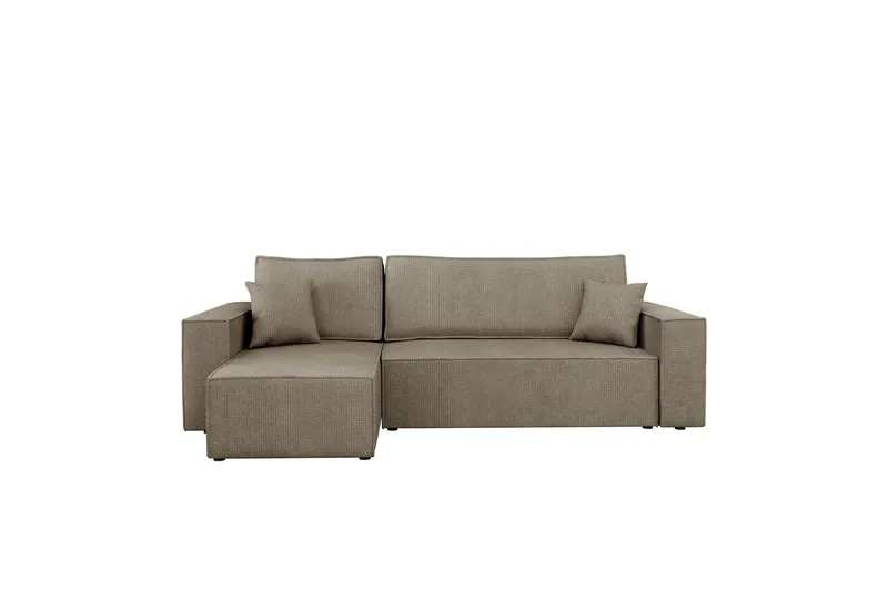 Hobson Bäddsoffa med Divan 3-sits i Plysch, Brun