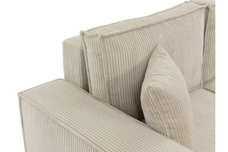 Hobson Bäddsoffa med Divan 3-sits i Plysch - Vit - Möbler - Soffa - Bäddsoffa