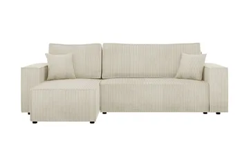 Hobson Bäddsoffa med Divan 3-sits i Plysch - Beige - Möbler - Soffa - Bäddsoffa
