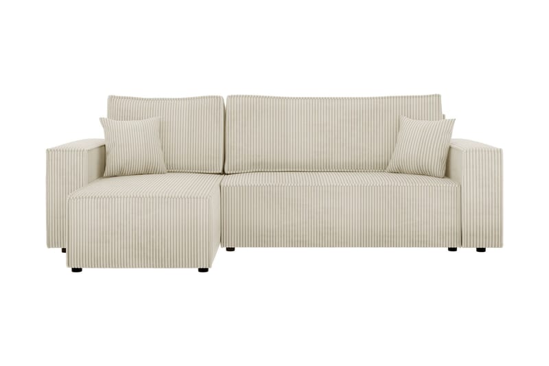 Hobson Bäddsoffa med Divan 3-sits i Plysch - Vit - Möbler - Soffa - Bäddsoffa