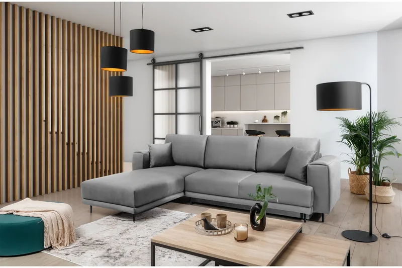 Hopland 3-sits Bäddsoffa m. Divan med Förvaring - Grå - Möbler - Soffa - Bäddsoffa