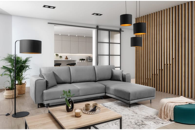 Hopland 3-sits Bäddsoffa m. Divan med Förvaring - Grå - Möbler - Soffa - Bäddsoffa