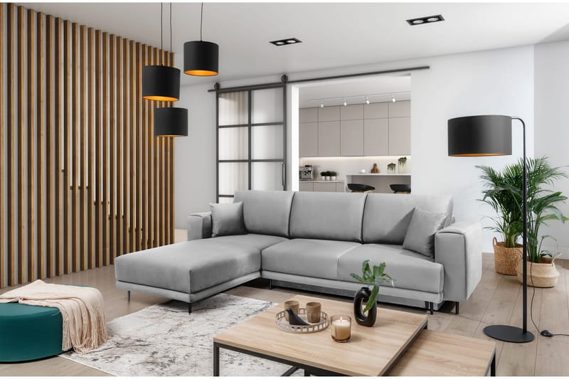 Hopland 3-sits Bäddsoffa m. Divan med Förvaring - Grå - Möbler - Soffa - Bäddsoffa