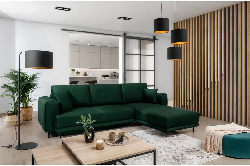 Hopland 3-sits Bäddsoffa m. Divan med Förvaring - Grön - Möbler - Soffa - Bäddsoffa