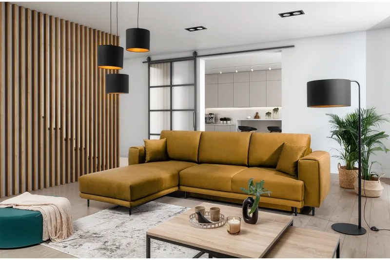 Hopland 3-sits Bäddsoffa m. Divan med Förvaring - Gul - Möbler - Soffa - Bäddsoffa