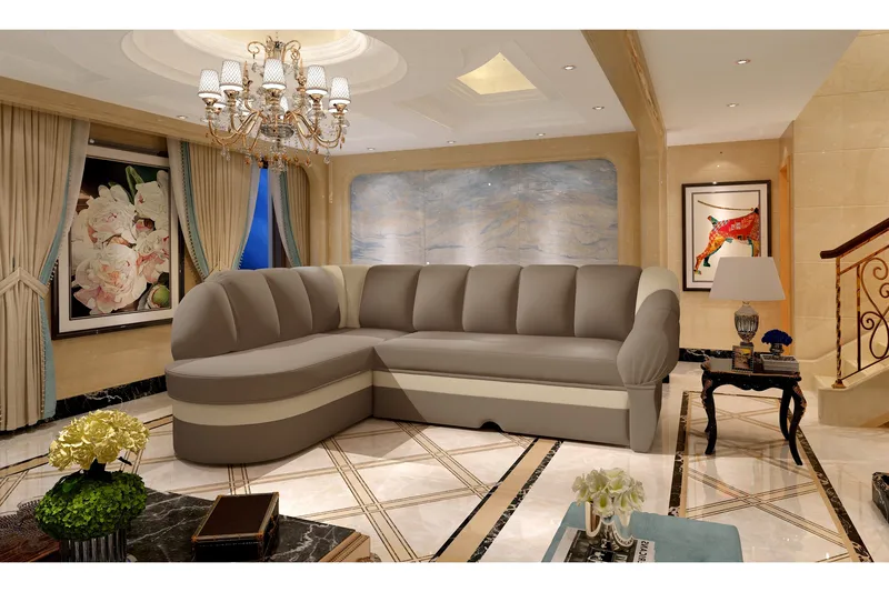 Hung Bäddsoffa med Divan, Brun