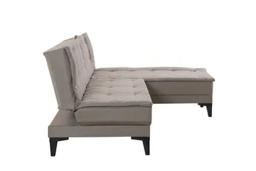 Hunterville 4-sits Höger L-formad Längsbäddad Bäddsoffa 107x225 cm i Tyg - Beige - Möbler - Soffa - Bäddsoffa