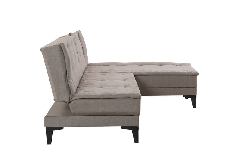 Hunterville 4-sits Höger L-formad Längsbäddad Bäddsoffa 107x225 cm i Tyg - Beige - Möbler - Soffa - Bäddsoffa