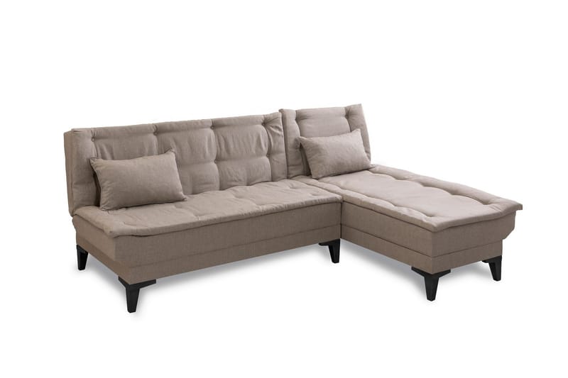 Hunterville 4-sits Höger L-formad Längsbäddad Bäddsoffa 107x225 cm i Tyg - Beige - Möbler - Soffa - Bäddsoffa