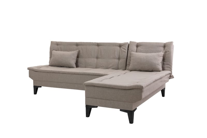 Hunterville 4-sits Höger L-formad Längsbäddad Bäddsoffa 107x225 cm i Tyg - Beige - Möbler - Soffa - Bäddsoffa