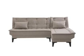 Hunterville 4-sits Höger L-formad Längsbäddad Bäddsoffa 107x225 cm i Tyg - Beige - Möbler - Soffa - Bäddsoffa