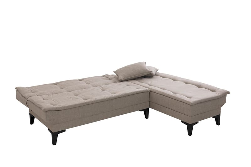 Hunterville 4-sits Höger L-formad Längsbäddad Bäddsoffa 107x225 cm i Tyg - Beige - Möbler - Soffa - Bäddsoffa
