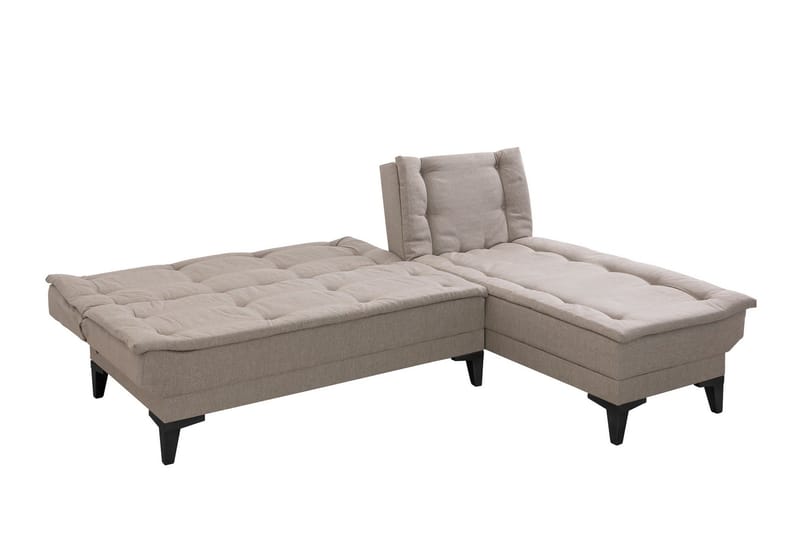 Hunterville 4-sits Höger L-formad Längsbäddad Bäddsoffa 107x225 cm i Tyg - Beige - Möbler - Soffa - Bäddsoffa