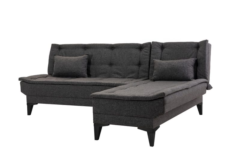 Hunterville 4-sits L-formad Bäddsoffa 107x225 cm i Tyg - Grå - Möbler - Soffa - Bäddsoffa