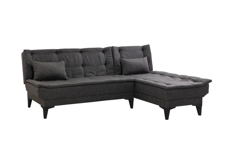 Hunterville 4-sits L-formad Bäddsoffa 107x225 cm i Tyg, Grå