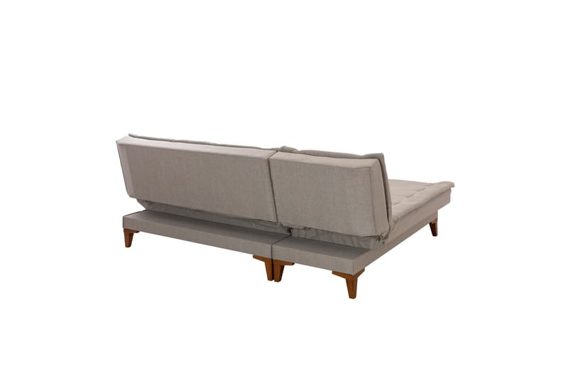 Hunterville 4-sits Vänster L-formad Längsbäddad Bäddsoffa 107x225 cm i Tyg - Beige - Möbler - Soffa - Bäddsoffa
