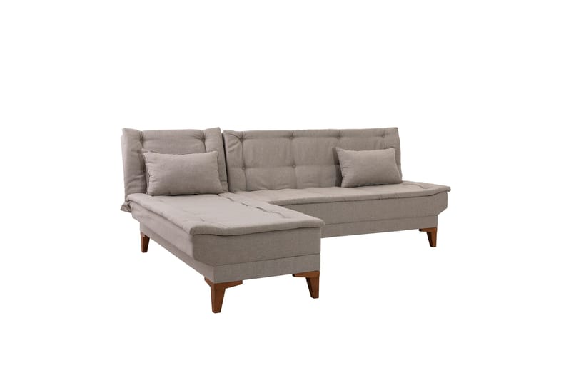 Hunterville 4-sits Vänster L-formad Längsbäddad Bäddsoffa 107x225 cm i Tyg - Beige - Möbler - Soffa - Bäddsoffa