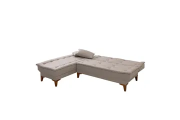 Hunterville 4-sits Vänster L-formad Längsbäddad Bäddsoffa 107x225 cm i Tyg - Beige - Möbler - Soffa - Bäddsoffa