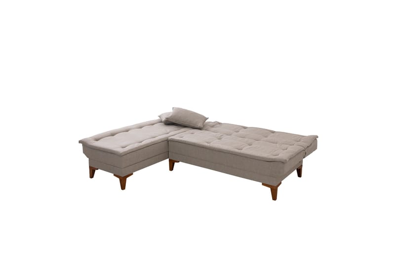 Hunterville 4-sits Vänster L-formad Längsbäddad Bäddsoffa 107x225 cm i Tyg - Beige - Möbler - Soffa - Bäddsoffa