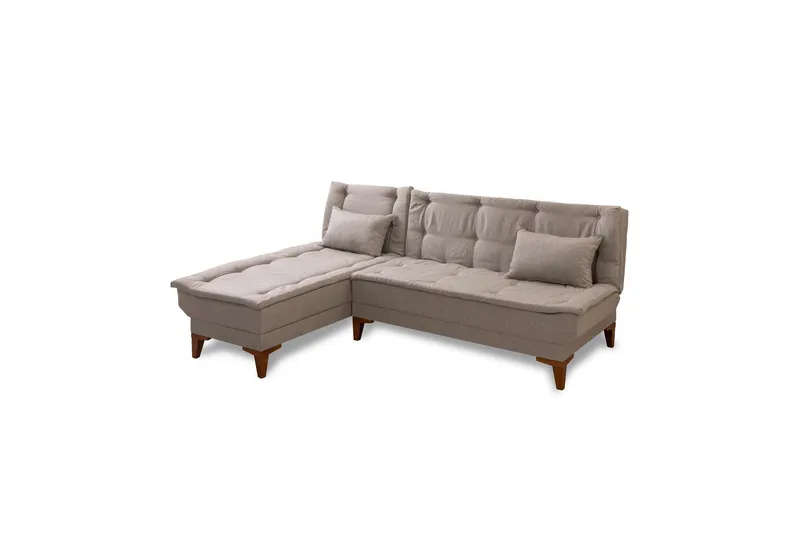 Hunterville 4-sits Vänster L-formad Längsbäddad Bäddsoffa 107x225 cm i Tyg, Beige
