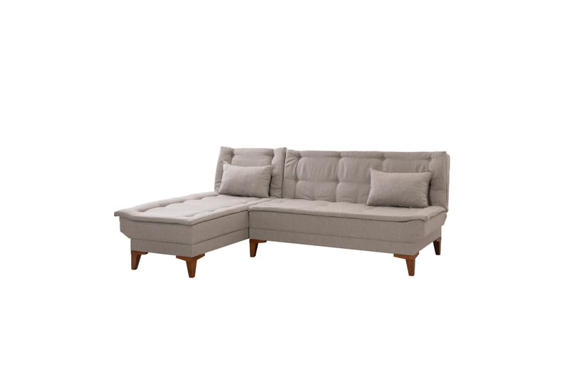 Hunterville 4-sits Vänster L-formad Längsbäddad Bäddsoffa 107x225 cm i Tyg - Beige - Möbler - Soffa - Bäddsoffa