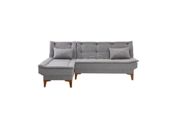 Hunterville 4-sits Vänster L-formad Längsbäddad Bäddsoffa 107x225 cm i Tyg - Grå - Möbler - Soffa - Bäddsoffa