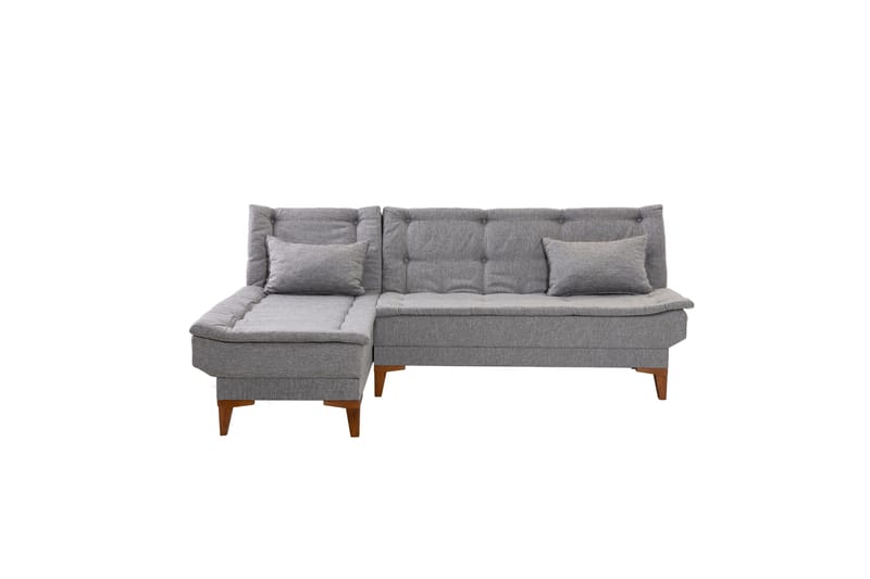 Hunterville 4-sits Vänster L-formad Längsbäddad Bäddsoffa 107x225 cm i Tyg - Grå - Möbler - Soffa - Bäddsoffa
