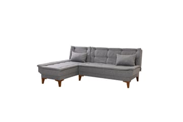 Hunterville 4-sits Vänster L-formad Längsbäddad Bäddsoffa 107x225 cm i Tyg - Grå - Möbler - Soffa - Bäddsoffa
