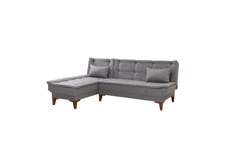 Hunterville 4-sits Vänster L-formad Längsbäddad Bäddsoffa 107x225 cm i Tyg - Grå - Möbler - Soffa - Bäddsoffa
