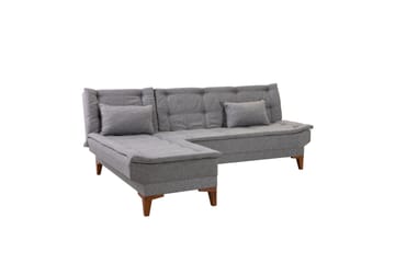 Hunterville 4-sits Vänster L-formad Längsbäddad Bäddsoffa 107x225 cm i Tyg - Grå - Möbler - Soffa - Bäddsoffa