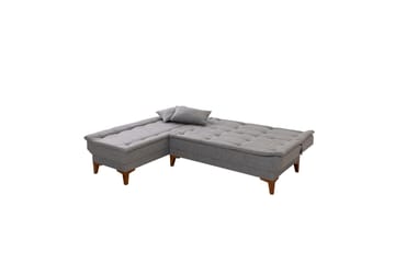 Hunterville 4-sits Vänster L-formad Längsbäddad Bäddsoffa 107x225 cm i Tyg - Grå - Möbler - Soffa - Bäddsoffa