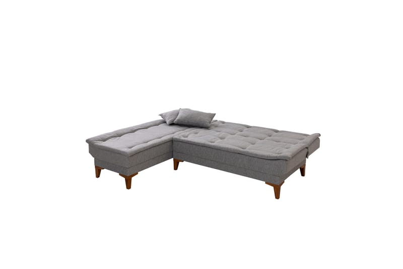 Hunterville 4-sits Vänster L-formad Längsbäddad Bäddsoffa 107x225 cm i Tyg - Grå - Möbler - Soffa - Bäddsoffa