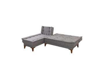 Hunterville 4-sits Vänster L-formad Längsbäddad Bäddsoffa 107x225 cm i Tyg - Grå - Möbler - Soffa - Bäddsoffa