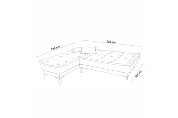Hunterville 4-sits Vänster L-formad Längsbäddad Bäddsoffa 107x225 cm i Tyg - Grön - Möbler - Soffa - Bäddsoffa