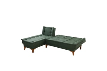 Hunterville 4-sits Vänster L-formad Längsbäddad Bäddsoffa 107x225 cm i Tyg - Grön - Möbler - Soffa - Bäddsoffa