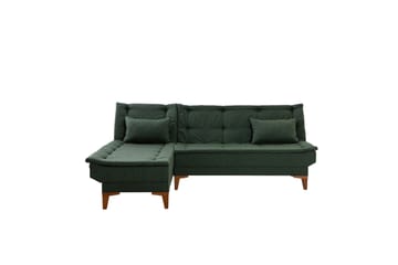 Hunterville 4-sits Vänster L-formad Längsbäddad Bäddsoffa 107x225 cm i Tyg - Grön - Möbler - Soffa - Bäddsoffa