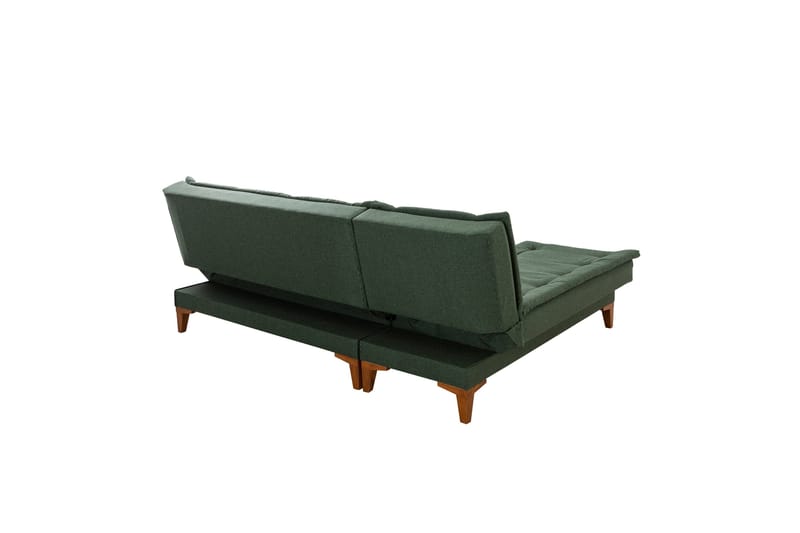 Hunterville 4-sits Vänster L-formad Längsbäddad Bäddsoffa 107x225 cm i Tyg - Grön - Möbler - Soffa - Bäddsoffa