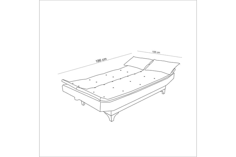 Hunterville Bäddsoffa 3-sits 106x187 - Mörkblå - Bäddsoffa - Bäddsoffa 3 sits