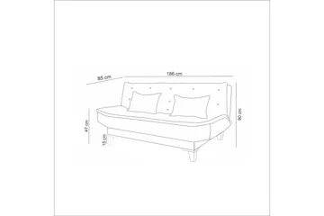 Hunterville Bäddsoffa 3-sits 106x187 - Mörkblå - Möbler - Soffa - Bäddsoffa